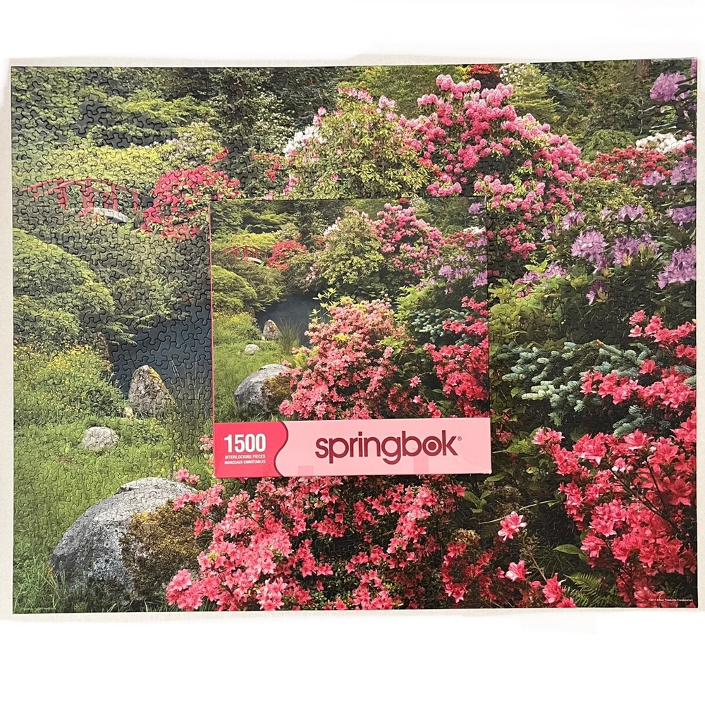 Springbok Tranquil Time Japanese Tea Garden Flower 1500 piece Jigsaw Puzzle